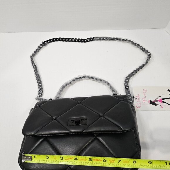 Gilda Paris Black Soft Quilted Studded Messenger Bag/Crossbody NWT - Picture 10 of 13
